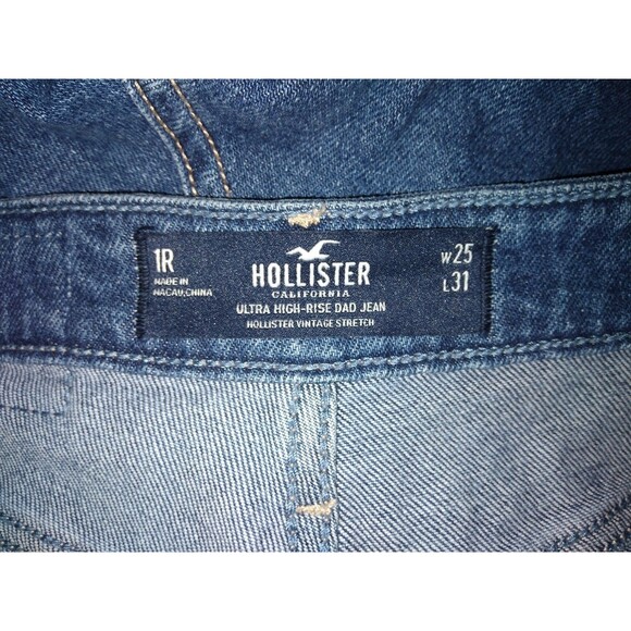 Hollister Ultra High Rise Dad Jeans 1R W25 L31 2 Tone - Picture 10 of 11